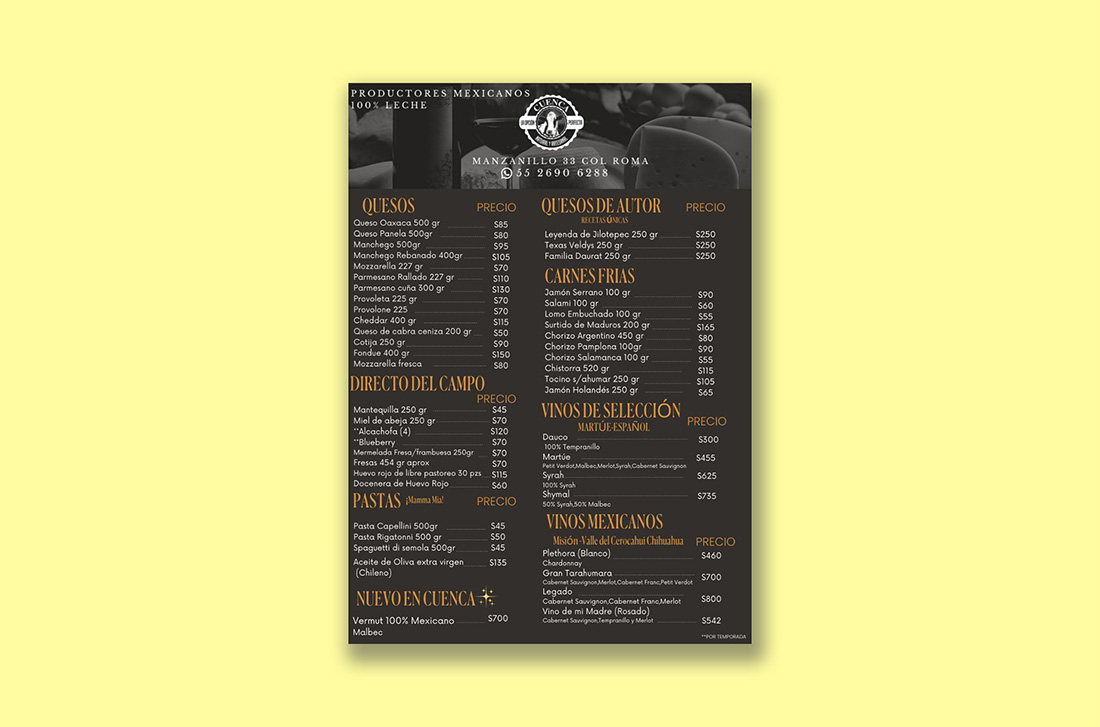 Old menu version