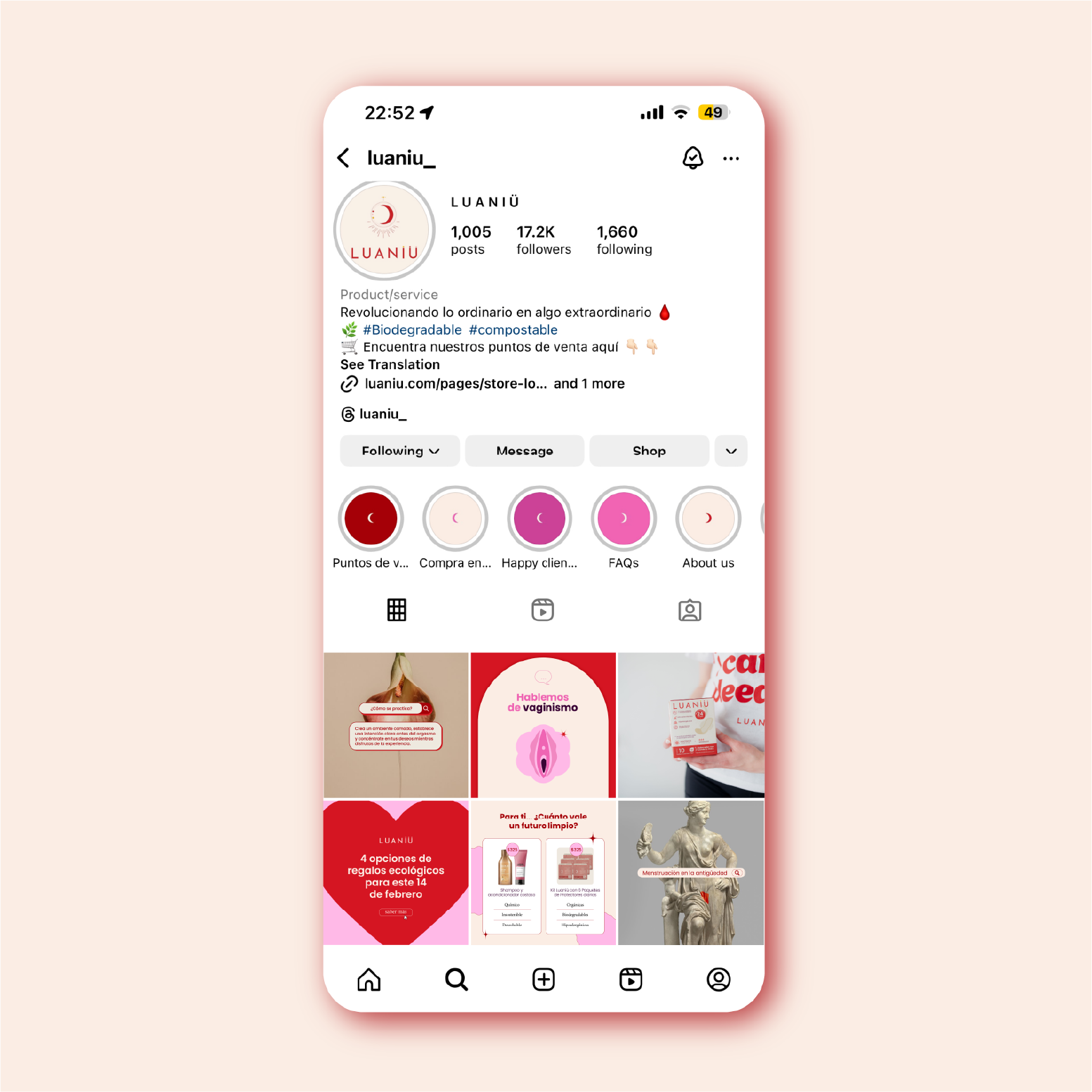 Social Media Post Example 2 - Empowering message aligned with lunar cycles