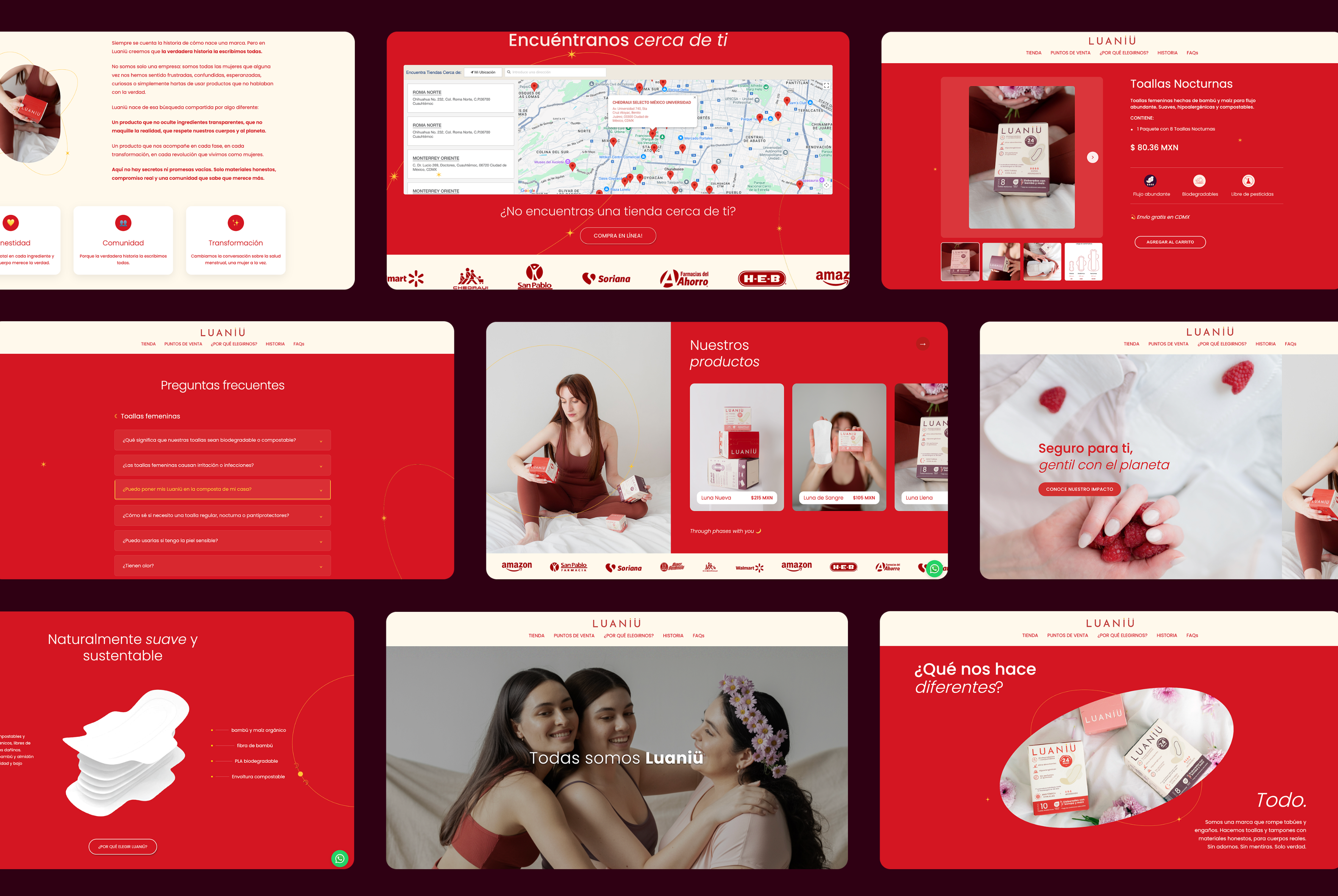 Luaniü final website screens